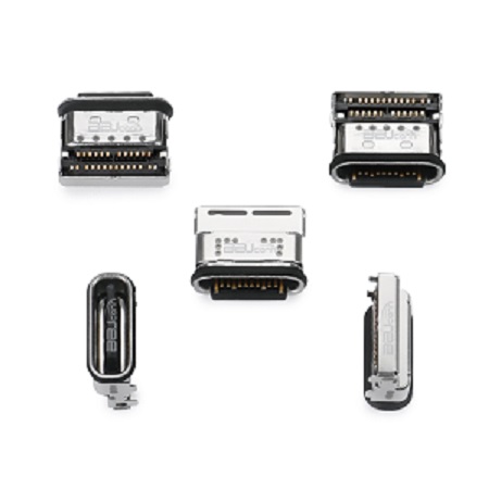 UC.01.52-1W-0025--TYPE-C 24P母座 四腳插L=7.5 SMT CH=1.50舌片外漏1.15 防水IPX8