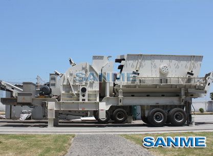 輪胎式移動(dòng)反擊制砂機(jī)